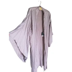 NWT Zara Silk Belted Robe Kimono Dressing Gown S/M Taupe Elegant Quiet Luxury thumbnail 4