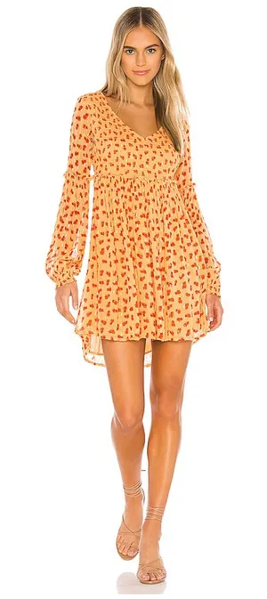 Free People Maria Floral Shirred Mini Dress thumbnail 1