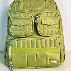 Lug Green Overnight‎ Tote Shoulder Bag Zippered Pockets Travel Bag thumbnail 3