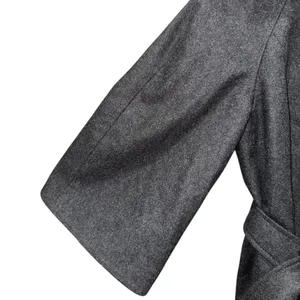 NWT‎ The Limited Wool Blend Peacoat Small Charcoal Gray Belted Cropped Coat thumbnail 2