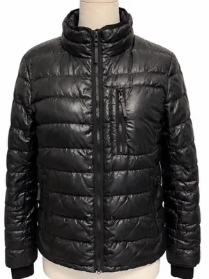 J.Crew Black Lightweight Down Puffer Jacket Quilted Zip Size M thumbnail 1