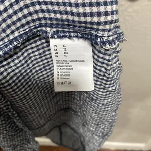 American Eagle Blue Gingham Off The Shoulder Dress Size XL NWT thumbnail 4