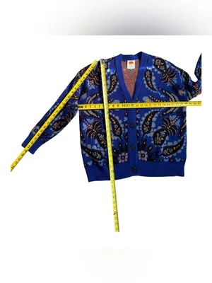 Farm Rio Toucans Scarf Mixed Prints Knit Long Sleeve Cardigan Size Small thumbnail 16