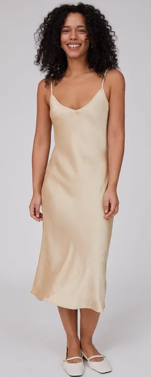 Aritzia Wilfred Only Slip Satin Midi Dress thumbnail 1