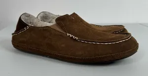 Olukai‎ Women’s Brown Leather Nohea Slippers Size 10 thumbnail 1