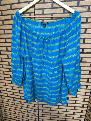 Lauren Ralph Lauren blue blouse size xl thumbnail 1