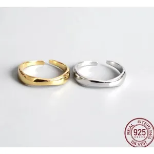 Boutique NEW‎ 14k Yellow Gold Plated 925 Silver Wave Stacking Band Ring thumbnail 6