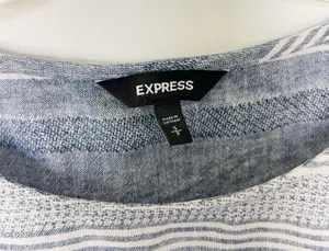 EXPRESS Linen Chambray Wrap Dress thumbnail 7