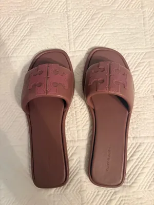 NWT/NIB Tory Burch Cipria Pink Logo Slide Sandals thumbnail 2