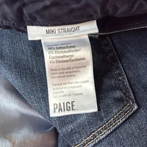 PAIGE Miki Straight Jeans In Merrick released Raw Hem Size 27 Dark Wash thumbnail 10