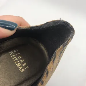 Stuart Weitzman Brown & Black Leather Animal Print Snakeskin Embossed Heels (9) thumbnail 12