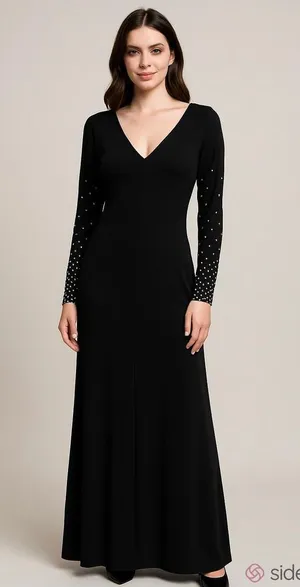 Vintage CHAUS Dress Faux Pearls Gemstones evening semi formal elegant thumbnail 1
