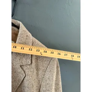 LL Bean‎ Vintage Wool Silk Blend Tweed Blazer Tan 3-Button Jacket Med Reg thumbnail 10