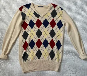 Brandy Melville Cream Argyle Sweater thumbnail 1