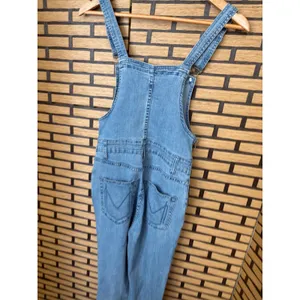 MuMu Blue Denim Flared Leg‎ Overalls Size Small thumbnail 4