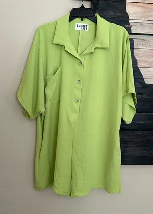 BUCKETLIST Lime Green Oversize Romper thumbnail 1