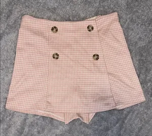 Altar'd State Pink Houndstooth Skort with Button Accents Preppy Style Size M thumbnail 1