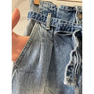 Abercrombie & Fitch Blue Denim Mom Belted Waist Cotton Jeans Womens Size 27/4R thumbnail 4
