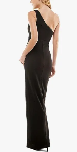City Studios New Black One Shoulder Cut Out Evening Gown Size 5 thumbnail 2