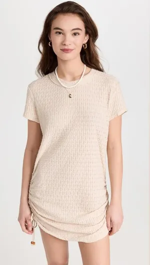 Free People Beach Tate Mini Dress Coverup in Yellow XS thumbnail 1