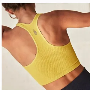 NWT Free People Free Throw Crop Tank Top In Optics Yellow XL thumbnail 4