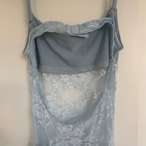 SHEIN Baby Blue Lace Mesh Cowl Neck Draped Maxi Dress thumbnail 3