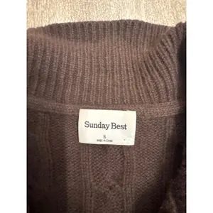 Sunday Best Aritzia Lottie Brown Merino Wool Cable Knit Sweater Size Small Women thumbnail 3