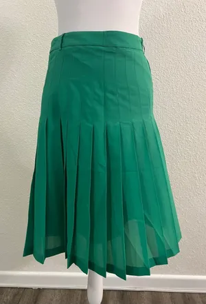BCBGMaxAzria Emerald Green Pleated Skirt thumbnail 1