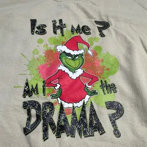 Funny The Grinch Christmas Am I A Drama Sweatshirt Large thumbnail 2