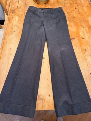 Banana Republic Wide-Leg Gray Wool Trouser Pants thumbnail 1