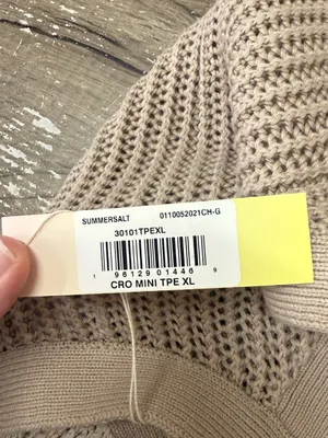 Summersalt Crochet High Neck Dress / Swim Cover‎ Up Open Knit Natural size xl thumbnail 5