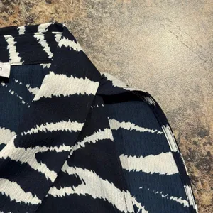 NEW Calvin Klein Top Zebra Y2K Animal Safari Coquette Button Up Blue White Large thumbnail 4
