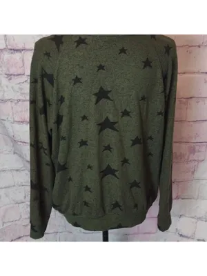 Buffalo DAVID BITTON - green star long sleeve top size medium thumbnail 3