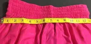 Leena Studio Vintage Hot Pink 100% Silk Pleated Bermuda Shorts thumbnail 9