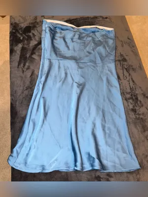 Hello Molly Style Slip Satin Mini Dress in Blue Size 4 (small) New with tag thumbnail 10