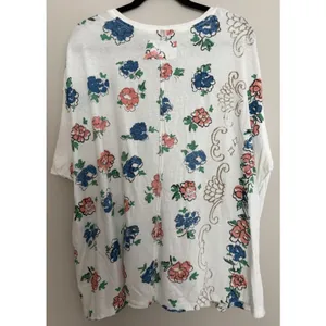 Free People We The Free Nina Boheme Floral Printed Tee Ivory Women's Size Large thumbnail 2