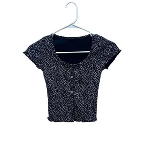 Brandy Melville Blue Floral Zelly Top one size thumbnail 3