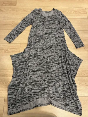 Bryn Walker Women’s Black Gray Long Sleeve Midi Dress Rayon Size S thumbnail 3