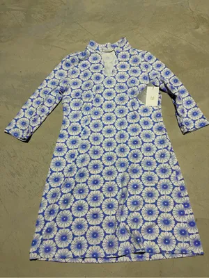 Mahi gold NWT Charleston Chatham lace regatta blue dress large MSRP$190 thumbnail 2