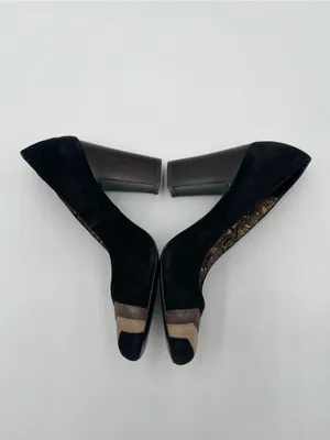Missoni x Target Black & Brown Barkwood Zig Zag Suede Heeled Pumps Shoes Sz 8 thumbnail 8