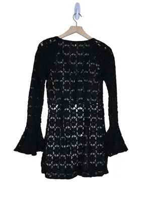 Free People Women's 4 Back to Black Crochet Mini Dress thumbnail 2