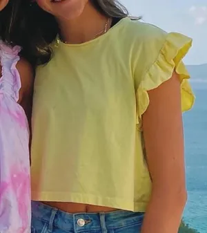 Yellow Ruffle ZARA Top thumbnail 1