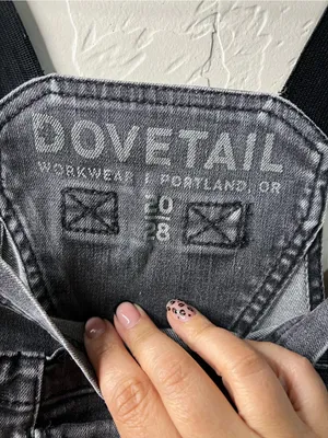 Dovetail Freshley Washed Black Canvas Workwear Overalls Plus Size Petite thumbnail 9