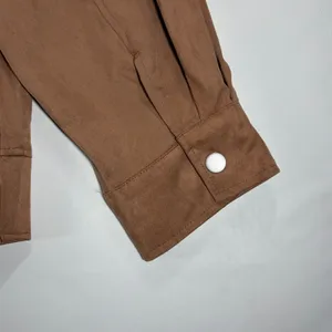 Future Collective Reese Blutstein Brown Faux Suede Moto Jacket Small NEW thumbnail 9