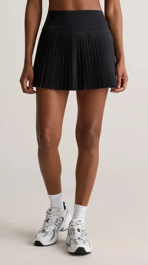 Quince Black Court Sport Pleated Tennis Mini Skirt thumbnail 1