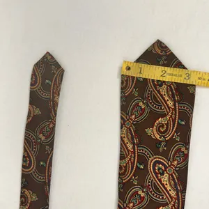 Land's End Handmade Tie Silk Necktie Mens Brown Paisley Classic Office thumbnail 6
