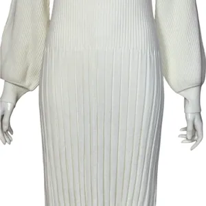BEAUTIFUL by Lawrence Zarian Rayon Blend Elegant White Knit Dress S Small G#56 thumbnail 8