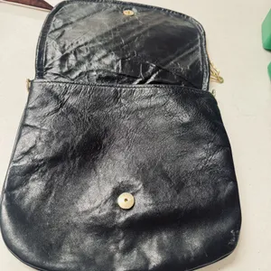 Vintage 70s suede & leather striped saddle bag purse flap gold chain patchwork‎ thumbnail 3