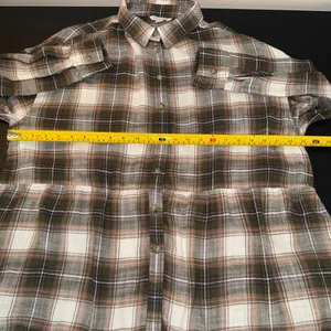 American Eagle Women's Plaid Flannel Peplum Button Up Shirt thumbnail 5