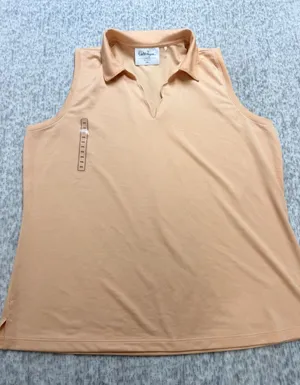 Walter Hagen‎ Clubhouse Women XXL Polo Shirt Peach Apricot Golf Top NWOT thumbnail 1